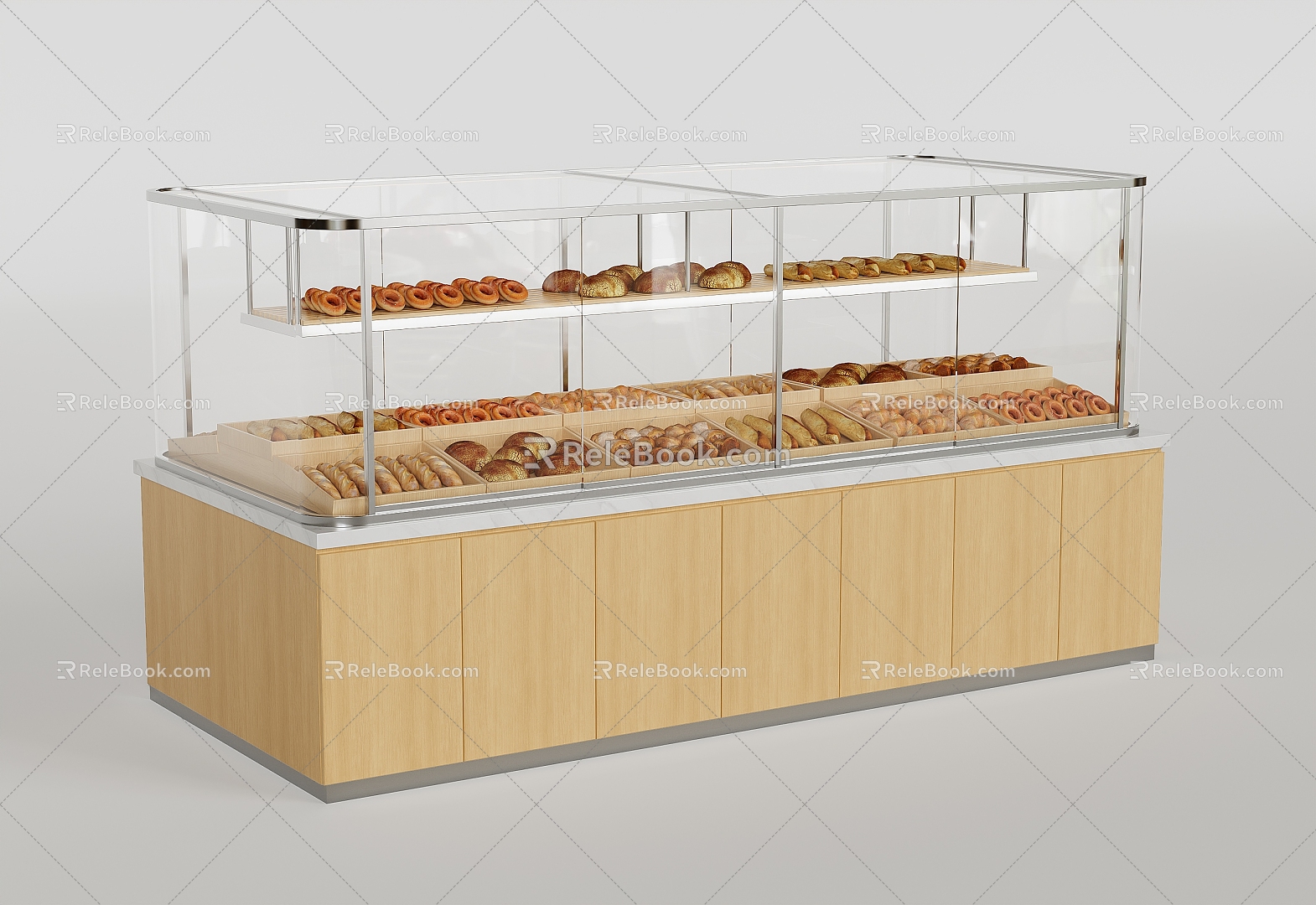 Bread Cabinet Bread Grilled Nakajima Cabinet Bread Combination Bread Display Cabinet Container model