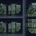 Futuristic Architecture Design With Modular Industrial Structures And Illuminated Accents
