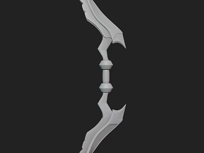Sharp Curved Bladed Weapon With Symmetrical Design And Decorative Central Structure 3d model