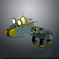Character Toy Airplane With Biological Design Golden Head Big Eyes Purple Spring Legs