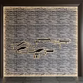 Traditional Chinese Brick Background Wall With Wooden Frame And Black Architectural Silhouettes Lighting