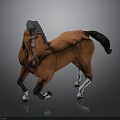 Orange Horse With Gray Mane And Black Tail Running On Gray Background
