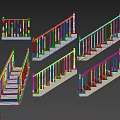 Various Staircase Designs With Wooden And White Railings For Interior Spaces