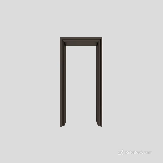 Dark Brown Modern Door Frame With Clean Lines For Interior 3d model