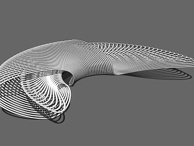 Modern Landscape Seat With Artistic Spiral Curved Lines And Hollow Design 3d model