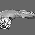 Modern Landscape Seat With Artistic Spiral Curved Lines And Hollow Design