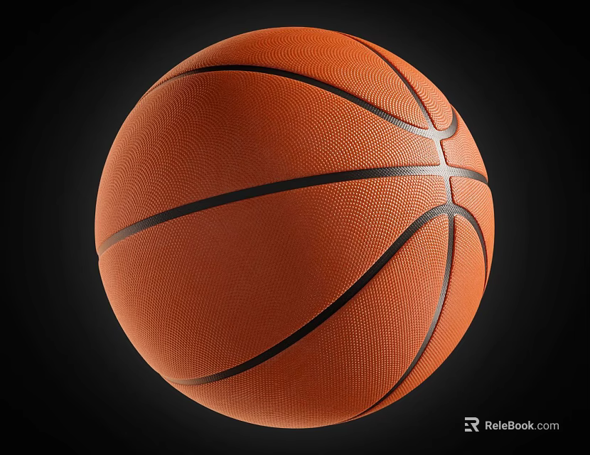 Basketball Sports Equipment with Orange Surface and Black Lines Textured Grip for Training Game Use 3d model 