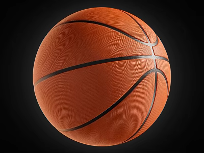 Basketball Sports Equipment with Orange Surface and Black Lines Textured Grip for Training Game Use 3d model