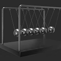 Modern Decorative Ornament Set Featuring Metal Frame And Hanging Pendulum Balls 3d model