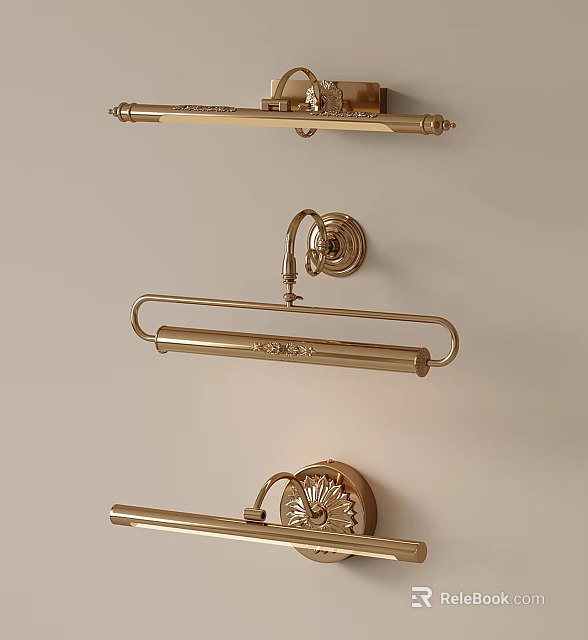 Elegant Brass Wall Sconce Design With Ornate Details For Home Interior 3d model 