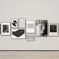 Stylish Photo Wall With Various Frames Black White Art Text And Landscape Prints
