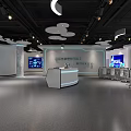 Modern Monitoring Operation Center With Control Desks Multiple Screens And Office Chairs