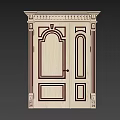 Elegant Classic Wooden Double Door With Golden Trim And Carved Frame Design
