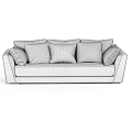Gray Multi Seat Sofa With Plaid Textured And Geometric Patterned Cushions 3d model