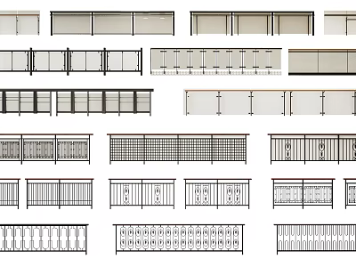 Various Types Of Decorative Fencing Designs For Home And Garden Exteriors 3d model