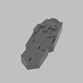 Gray Mechanical Part 3D Model With Irregular Shape Holes And Grooves Detailed Structure