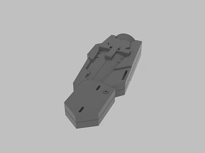 Gray Mechanical Part 3D Model With Irregular Shape Holes And Grooves Detailed Structure 3d model