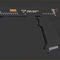 Black Syndicate Tactical Pistol With Red Accents And Ergonomic Grip Design