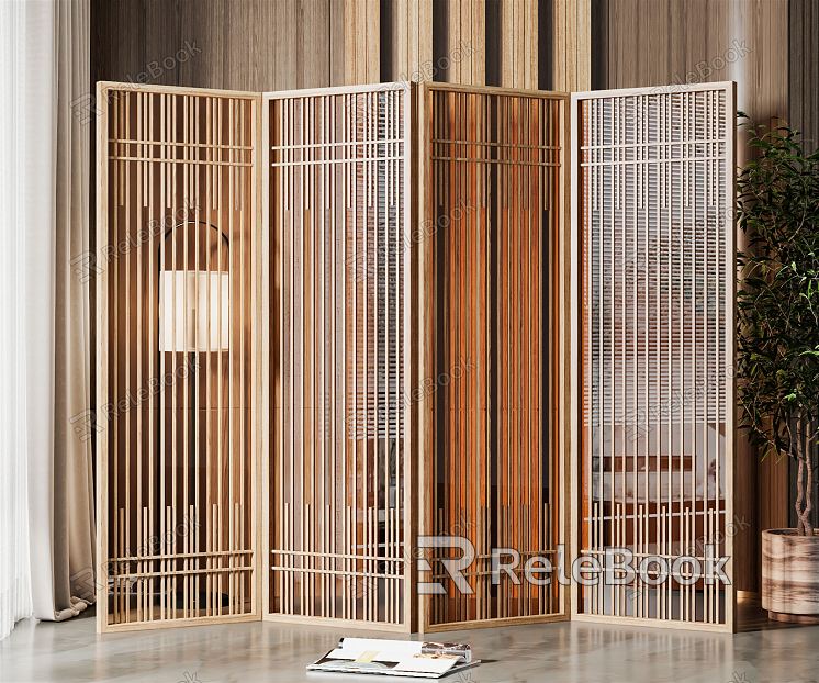 New Chinese Screen Acrylic Screen Partition model