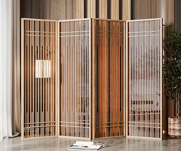 New Chinese Screen Acrylic Screen Partition 3d model