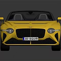 Yellow Sporty Convertible Car With Black Soft Top And Sleek Exterior
