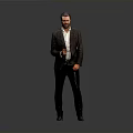 Man In Formal Suit Standing Against Gray Background With Confident Posture