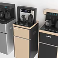 Modern Standing Water Dispensers with Digital Display and Kettles in Silver Gold Black