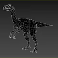 Vibrant Orange Yellow Spotted Dinosaur With Standing Posture And Side View 3d model