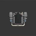 Precision Engineered Automotive Engine Components With Red Casing Silver Turbocharger And Metal Tubing