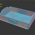 Blue Plastic Storage Box With Handles And Perforated Design For Household Organization