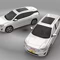 Two White Modern SUV Cars With Sunroof And Sleek Body Design