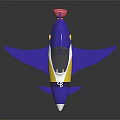 Futuristic Blue And Gold Passenger Jet With Sleek Body Cockpit And Wings