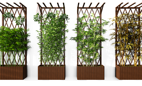 Modern flower stand flower stand bamboo combination 3d model