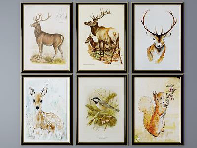 Nordic Animal Painting Hanging Paintings model