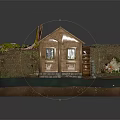Wooden Cabin With Tiled Roof And Water Wheel Near Small Pond And Green Plants