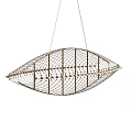 Modern Chandeliers With Grid Like Structure Interlaced Lines And Dome Shaped Design 3d model