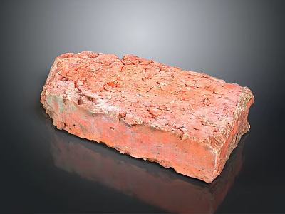 Natural Wood Stone Block Featuring Rustic Textured Surface For Construction Use 3d model