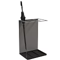 Modern Minimalist Umbrella Stand With Black Umbrella And Sturdy Metal Design