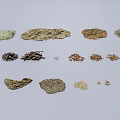 Microtopography Models With Various Shapes And Colors Arranged On White Background