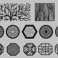 New Chinese Style Openwork Window Carved Openwork Window Pane Carved Corner Flower Carved Corner Flower 3d model