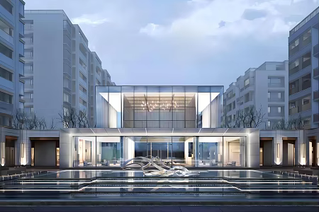 Modern Sales Office Building 3d model