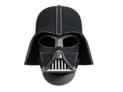 Black Darth Vader Themed Helmet With Vent Structure And Classic Look 3d model