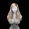 Detailed 3D Female Game Movie Character With Long Blonde Hair Bust