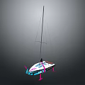 Modern NITRO Sailboat Design With Blue Pink White Hull Mast And Pontoons
