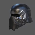 Futuristic Black Helmet With Detailed Facial Grille And Sleek Design Elements