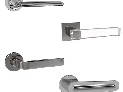 Sleek Modern Door Handles With Metal And Glass Contemporary Styles For Home Interior 3d model