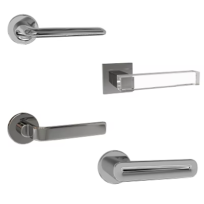 Sleek Modern Door Handles With Metal And Glass Contemporary Styles For Home Interior 3d model