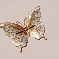 Elegant Butterfly Brooch Jewelry With Gold Silver Ornate Intricate Patterns Design