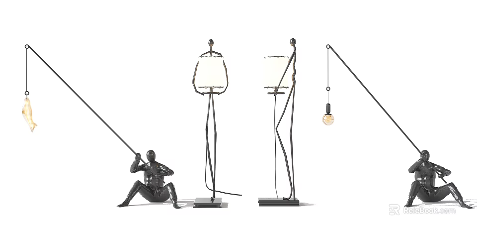Unique Irregular Shape Floor Lamp With Artistic Modern Design For Home Interior Decor 3d model 
