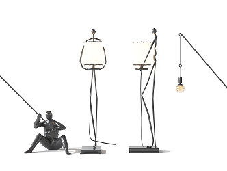 Modern special-shaped floor lamp humanoid floor lamp combination 3d model